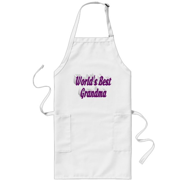 Grand-mère texte violet long tablier (Devant)