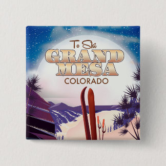 grand mesa, Colorado Ski poster. 2 Inch Square Button
