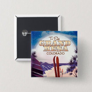 grand mesa, Colorado Ski poster. 2 Inch Square Button