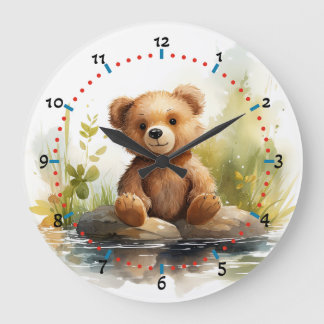 Grand mignon Teddy Bear mur Horloge cousue