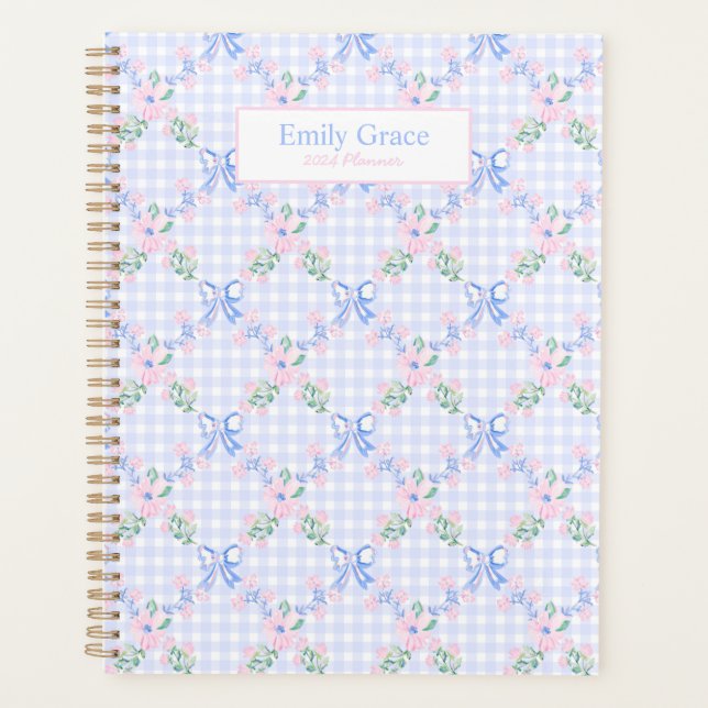 Grand-millénaire Preppy Floral Aquarelle Planner (Devant)