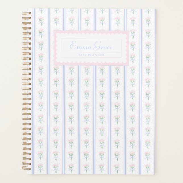 Grand-millénaire Preppy Floral Aquarelle Planner (Devant)