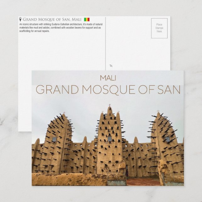 Grand Mosque of San, Mali Postcard (Front/Back)