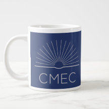 Grand mug à café CMEC - 20 oz, bleu marine avec bl