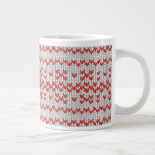 Grand Mug en tricot nordique ROUGE