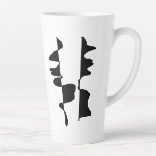 Grand Mug Latte Art Abstrait Dual Face