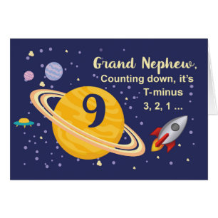 Grand Nephew 9th Birthday Planets in Outer Space