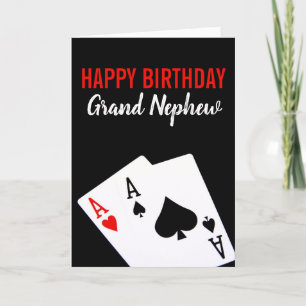 Grand Nephew Poker Carte d'anniversaire