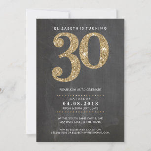 GRAND NOMBRE D'ÂGE INVITATION moderne 30 parties s