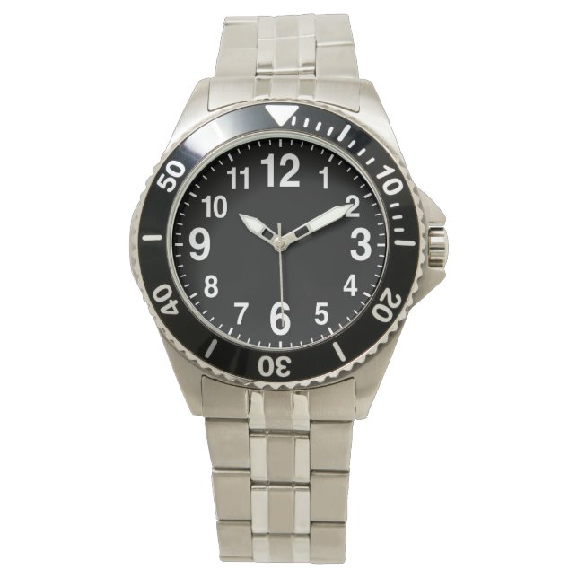 Grand nombre de montres faciles à lire pour hommes (devant)