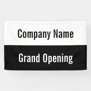 Grand Opening Black and White Business Name Banner
