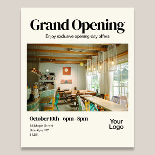 Grand Opening Bold Retro Editorial Photo Flyer