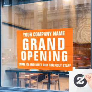 Grand opening business signage  window cling