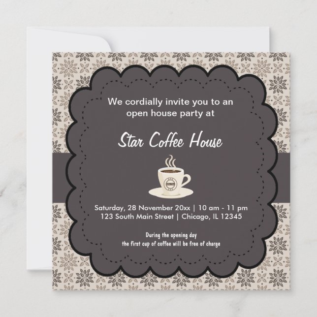 Grand Opening Coffee House Invitation (Front)