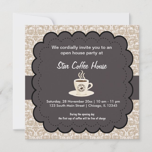 Grand Opening Coffee House Invitation (Front)