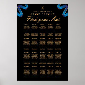 Grand Opening Corporate Event Seating Chart Sign