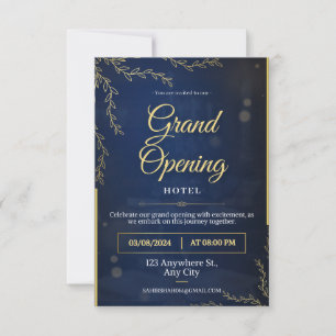 grand opening hotel invitation Flat Card