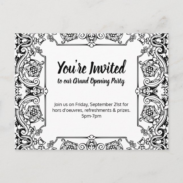 Grand Opening Party Invitation Postcard (Front)