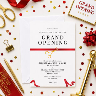 Grand Opening Red Ribbon Cutting Ceremony Invitation