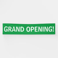 Grand opening simple green white banner sign