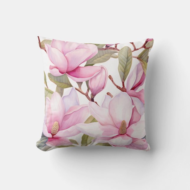 Grand Oreiller Floral Rose Magnolia (Recto)