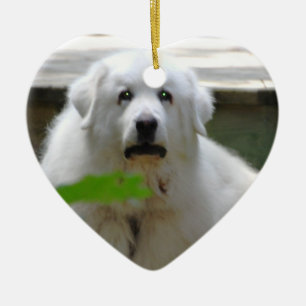 Grand ornement blanc de chien de Pyrénées