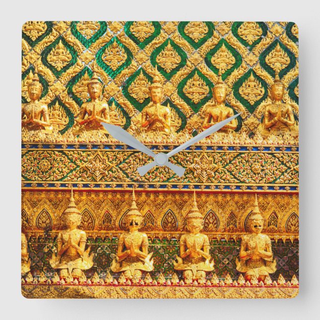 Grand Palace In Bangkok, Thailand Square Wall Clock (Front)
