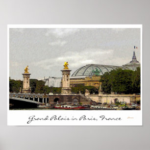 Grand Palais à Paris, France - affiche d'art fin