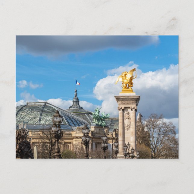 Grand Palais and Pont Alexandre III bridge - Paris Postcard (Front)