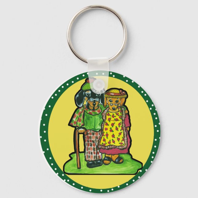 Grand Parent Doxies Keychain (Front)