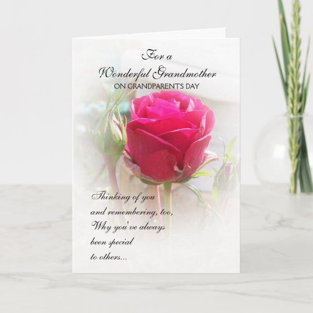 Grand-parents Carte de jour rose Rosebud (Devant)