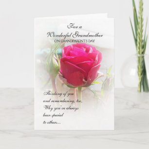 Grand-parents Carte de jour rose Rosebud