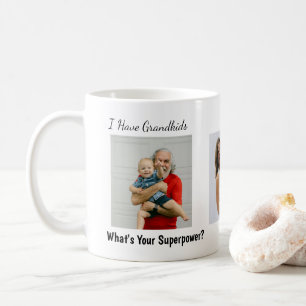 Grand Parents Funny Personalized 3Photo Coffee Mug