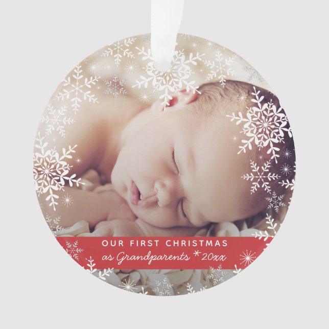 Grand-parents Premiers Snowflakes de Noël Baby Pho (devant)