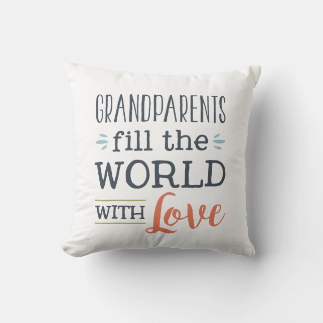 Grand-parents remplissent le monde avec coussin de (Recto)