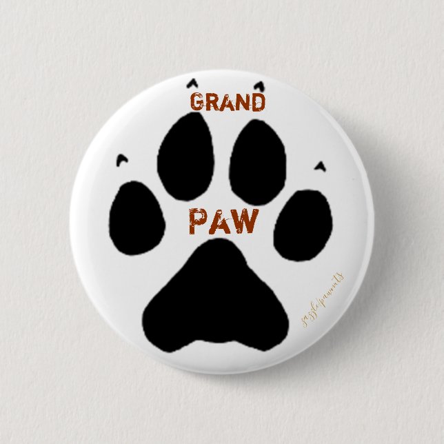 Grand Paw 2 Inch Round Button (Front)