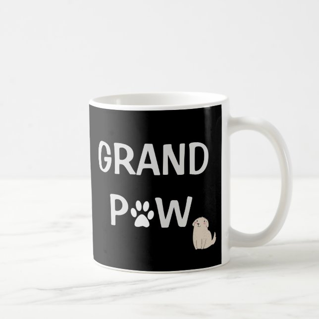 Grand Paw Grandfather Dog Grandpa Father's Day Coffee Mug (Right)