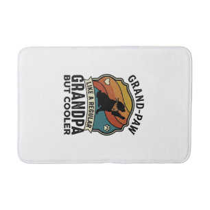 Grand Paw Grandpa Dog Retro Sunset Bandana_1 Bath Mat