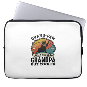 Grand Paw Grandpa Dog Retro Sunset Bandana_1 Laptop Sleeve