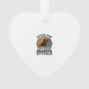 Grand Paw Grandpa Dog Retro Sunset Bandana_1 Ornament
