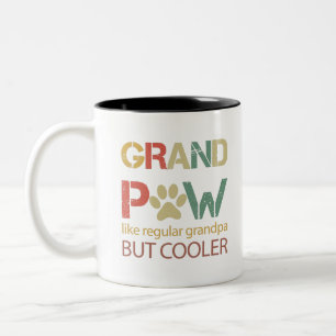 Grand Paw Like A Regular Grandpa But Cooler Two-Tone Coffee Mug