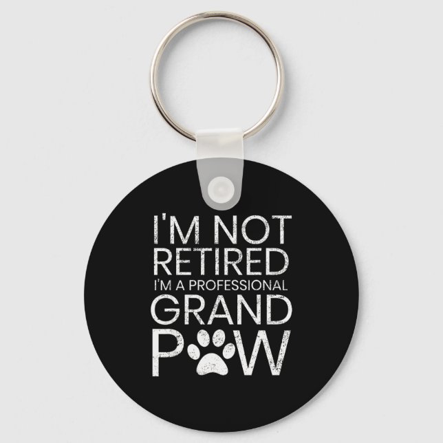 Grand Paw Shirt Retired Professional Grandpaw Funn Keychain (Front)