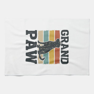 Grand Paw Vintage Dog Grandpa Shirt Design_1 Kitchen Towel