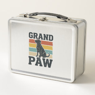 Grand Paw Vintage Dog Grandpa Shirt Design_1 Metal Lunch Box
