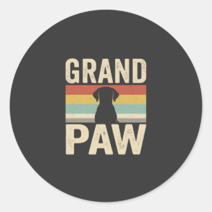 Grand Paw Vintage Dog Retro Classic Round Sticker