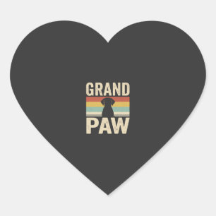 Grand Paw Vintage Dog Retro Heart Sticker