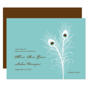 Grand Peacocks Save the Date Invitation