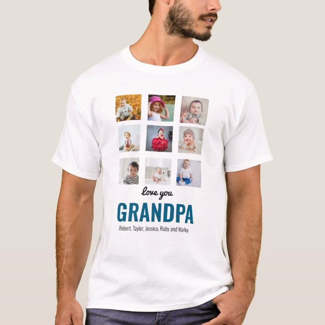 Grand-père Cadeau | T-shirt photo Love You Papa (Devant)