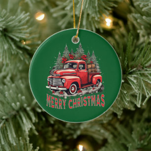 Grand-père Chic Vintage Camion Ornement de Noël