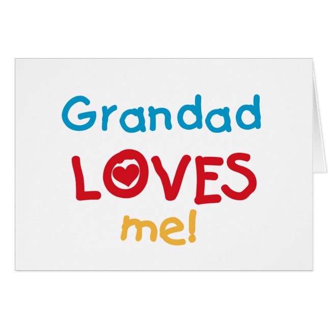 Grand-père m'aime T-shirts et cadeaux (Devant horizontal)
